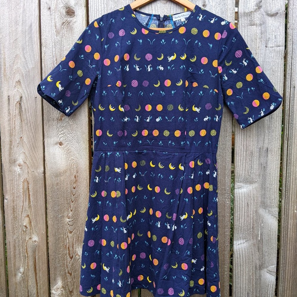 One of a kind, handmade small designer dress size, retro silhouette size 8